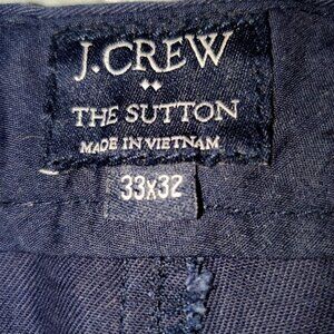 J. Crew Men's Slacks Blue Size 33 x 32 No Cuff, Flat Front. Straight Legs.